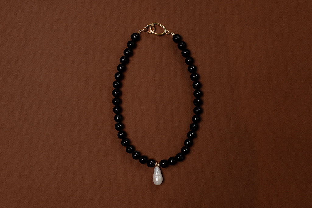Lydia Pendant Necklace - Black
